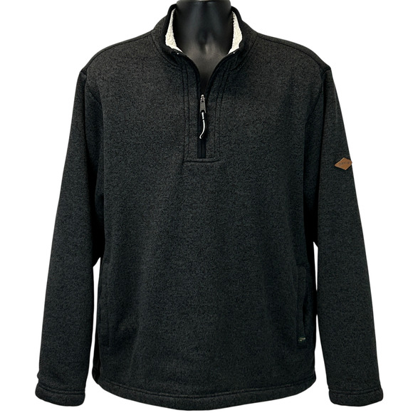 Orvis Brighton Sherpa Lined 1/4 Quarter Zip Pullover Sweater Gray XL X-Large - Picture 1 of 9